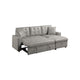 Dero Convertible Sectional Sofa Storage Chaise Gray Faux Leather BM332367