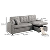 Dero Convertible Sectional Sofa Storage Chaise Gray Faux Leather BM332367