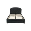 Mry King Size Bed Charcoal Gray Upholstery Footboard Storage Drawer BM332368