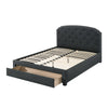 Mry King Size Bed Charcoal Gray Upholstery Footboard Storage Drawer BM332368