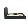 Mry King Size Bed Charcoal Gray Upholstery Footboard Storage Drawer BM332368