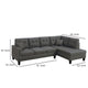 Ena 2pc Sectional Sofa Set with Chaise 2 Pillows Dark Brown Linen BM332373