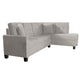 Dema 2pc Sectional Sofa Set Chaise 2 Pillows Textured Beige Velvet BM332376