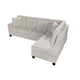 Dema 2pc Sectional Sofa Set Chaise 2 Pillows Textured Beige Velvet BM332376