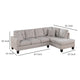 Dema 2pc Sectional Sofa Set Chaise 2 Pillows Textured Beige Velvet BM332376