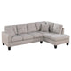 Dema 2pc Sectional Sofa Set, Chaise, 2 Pillows, Textured Beige Velvet