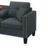 Rema 3pc Sectional Sofa Chaise Ottoman 2 Pillows Dark Gray Linen BM332377