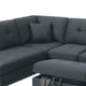Rema 3pc Sectional Sofa Chaise Ottoman 2 Pillows Dark Gray Linen BM332377