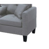 Rema 3pc Sectional Sofa Chaise Ottoman 2 Pillows Light Gray Linen BM332378