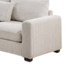 Rey 4pc L Sectional Sofa Set 2 Accent Pillows Ivory Corduroy Fabric BM332382