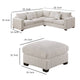 Rey 4pc L Sectional Sofa Set 2 Accent Pillows Ivory Corduroy Fabric BM332382