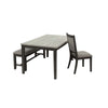 6pc Dining Table 4 Chairs and Bench Set Gray and Black Rubberwood BM332383