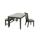 6pc Dining Table 4 Chairs and Bench Set Gray and Black Rubberwood BM332383
