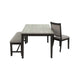6pc Dining Table 4 Chairs and Bench Set Gray and Black Rubberwood BM332383