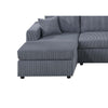 Iny U Sectional Sofa Set with Chaise Armless Chair 2 Pillows Gray BM332385