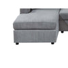 Iny U Sectional Sofa Chaise Armless Chair Set 2 Pillows Fog Gray BM332386