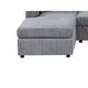 Iny U Sectional Sofa Chaise Armless Chair Set 2 Pillows Fog Gray BM332386