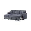 Foi Convertible Sectional Sofa with Reversible Chaise Gray Corduroy
