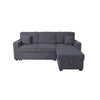 Foi Convertible Sectional Sofa with Reversible Chaise Gray Corduroy
