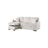 Foi Convertible Sectional Sofa with Reversible Chaise Beige Corduroy BM332388
