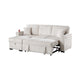 Foi Convertible Sectional Sofa with Reversible Chaise Beige Corduroy BM332388