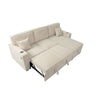 Foi Convertible Sectional Sofa with Reversible Chaise Beige Corduroy BM332388