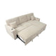 Foi Convertible Sectional Sofa with Reversible Chaise Beige Corduroy BM332388