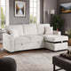 Foi Convertible Sectional Sofa with Reversible Chaise, Beige Corduroy