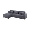 Lio 2pc XL Sectional Sofa with Chaise 5 Throw Pillows Gray Corduroy BM332389