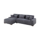 Lio 2pc XL Sectional Sofa with Chaise 5 Throw Pillows Gray Corduroy BM332389