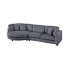 Zeo 2pc Oversize Sectional Sofa and Chaise 4 Pillows Gray Corduroy BM332391