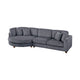 Zeo 2pc Oversize Sectional Sofa and Chaise 4 Pillows Gray Corduroy BM332391