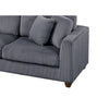 Zeo 2pc Oversize Sectional Sofa and Chaise 4 Pillows Gray Corduroy BM332391
