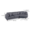 Zeo 2pc Oversize Sectional Sofa and Chaise 4 Pillows Gray Corduroy BM332391