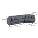 Zeo 2pc Oversize Sectional Sofa and Chaise 4 Pillows Gray Corduroy BM332391