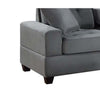Aea 3pc Sectional Sofa Chaise and Ottoman Set 2 Pillows Dark Gray BM332393