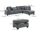 Aea 3pc Sectional Sofa Chaise and Ottoman Set 2 Pillows Dark Gray BM332393
