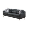 Roli 2pc Sofa and Loveseat Set 4 Throw Pillows Soft Black Polyfiber BM332399