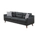 Roli 2pc Sofa and Loveseat Set 4 Throw Pillows Soft Black Polyfiber BM332399
