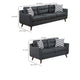 Roli 2pc Sofa and Loveseat Set 4 Throw Pillows Soft Black Polyfiber BM332399
