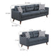 Roli 2pc Sofa and Loveseat Set 4 Throw Pillows Soft Blue Polyfiber BM332400