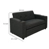 Soen Convertible Sofa w Pull Out Sleeper Bed 2 Pillows Charcoal Gray BM332401