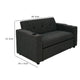 Soen Convertible Sofa w Pull Out Sleeper Bed 2 Pillows Charcoal Gray BM332401