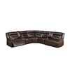 Dina Power Sectional Recliner L Shape Sofa, Dark Brown Faux Leather