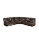 Dina Power Sectional Recliner L Shape Sofa, Dark Brown Faux Leather