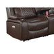 Ina Power Sectional Recliner L Shape Sofa Console Brown Faux Leather BM332405