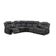 Ina Power Sectional Recliner L Shape Sofa, Charcoal Gray Faux Leather