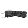 Ina Power Sectional Recliner L Shape Sofa Charcoal Gray Faux Leather BM332406