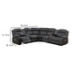 Ina Power Sectional Recliner L Shape Sofa Charcoal Gray Faux Leather BM332406