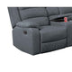 Rexy L Shape Sofa 3pc Manual Reclining Sectional Dark Gray Burlap